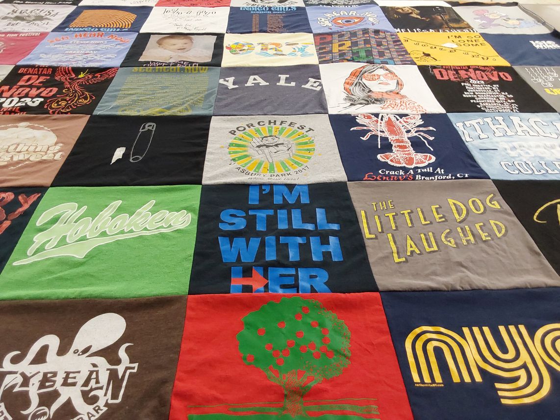 T-shirt quilt from ithaca college, yale university by Billie from NJ