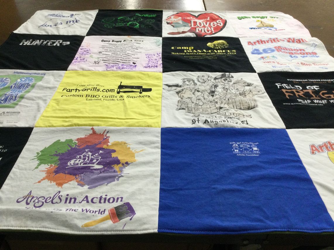 T-shirt quilt from st augustine high school by Amy from FL