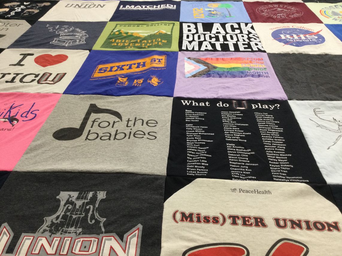 T-shirt quilt from power college by Shaheed from CA