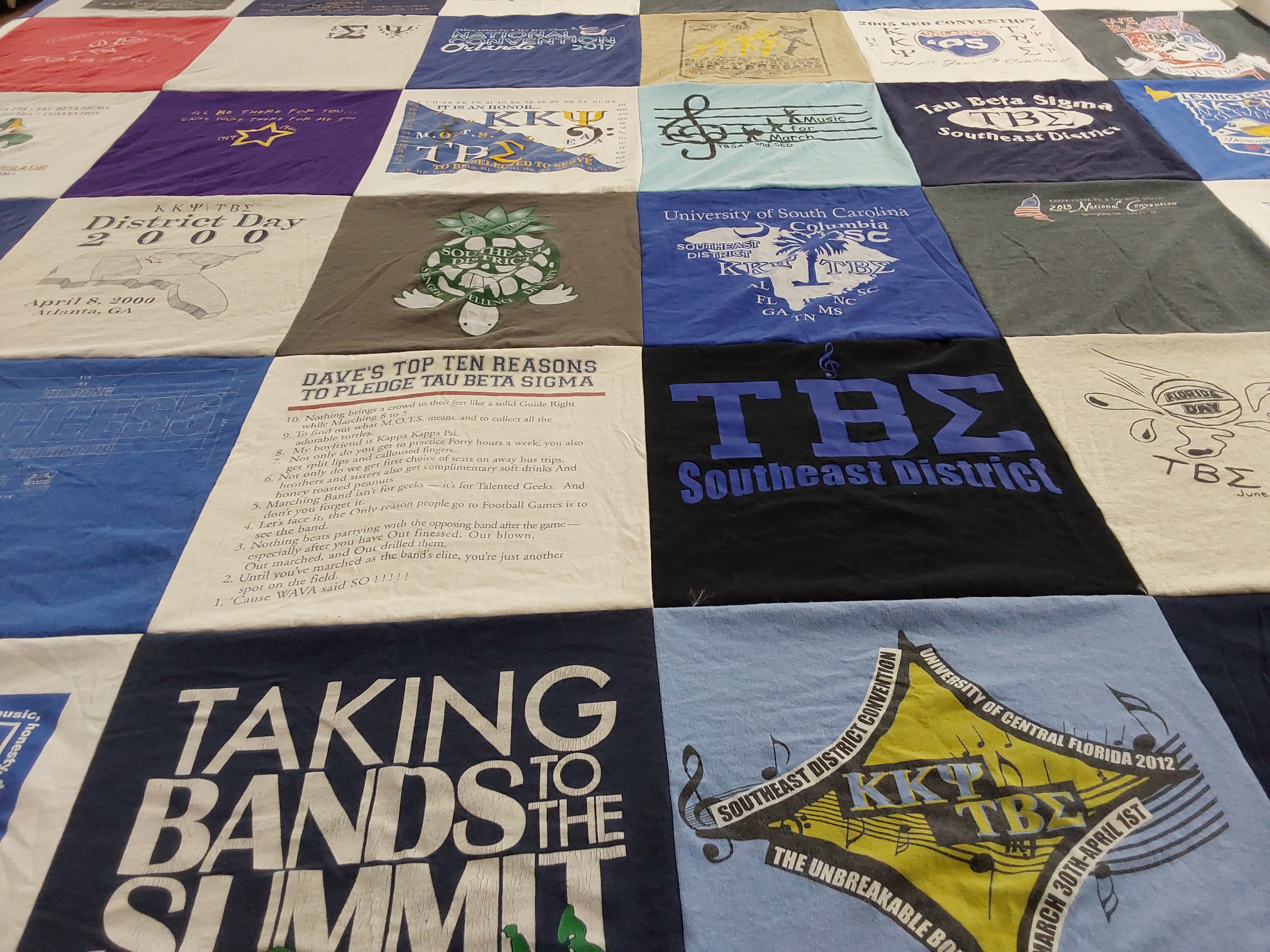 T-shirt quilt from university of south carolina, university of central florida by Renee from FL