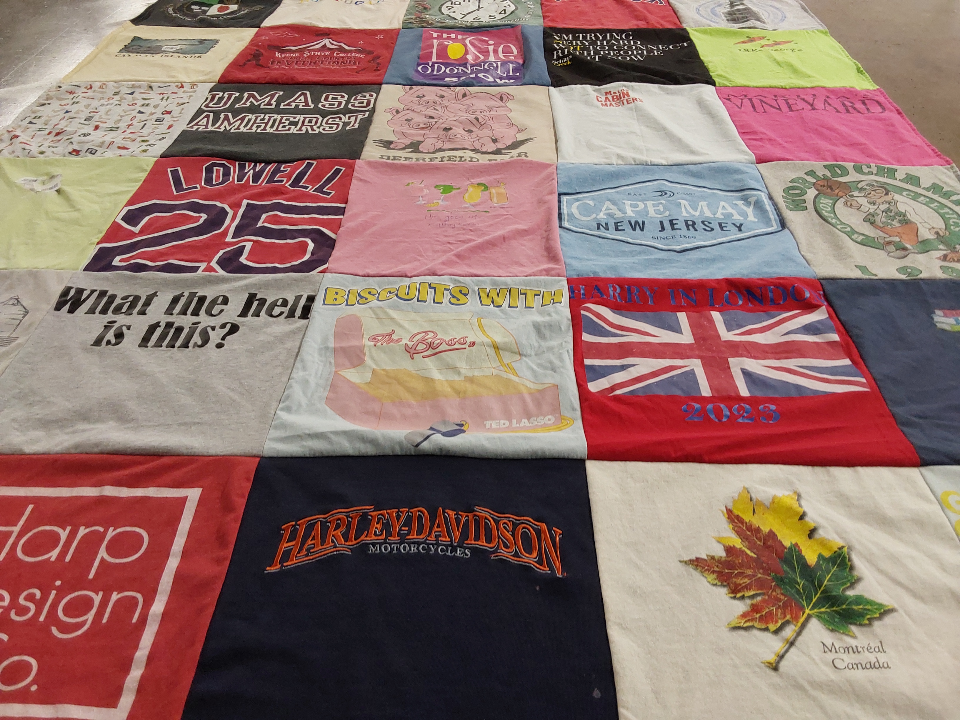 T-shirt quilt from university of massachusetts amherst by Megan from MA