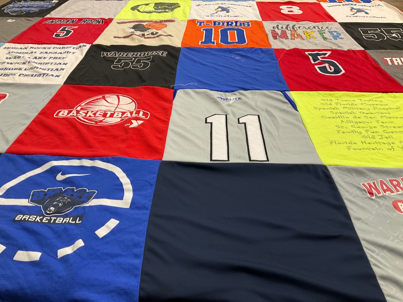 T-shirt quilt from dmacc basketball by Shari from FL