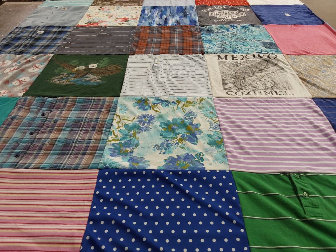 T-shirt quilt with travel, nature themes by Anne from GA