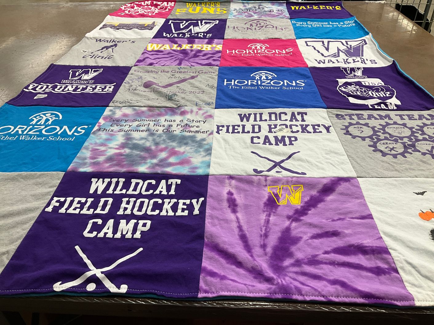 T-shirt quilt featuring wildcat field hockey team by alexis from CT