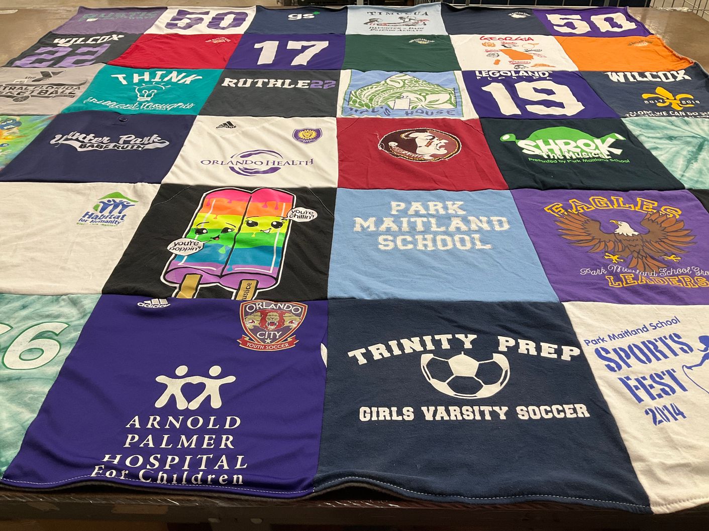 T-shirt quilt featuring orlando city youth soccer, park maitland school girls varsity soccer by Lisa from FL