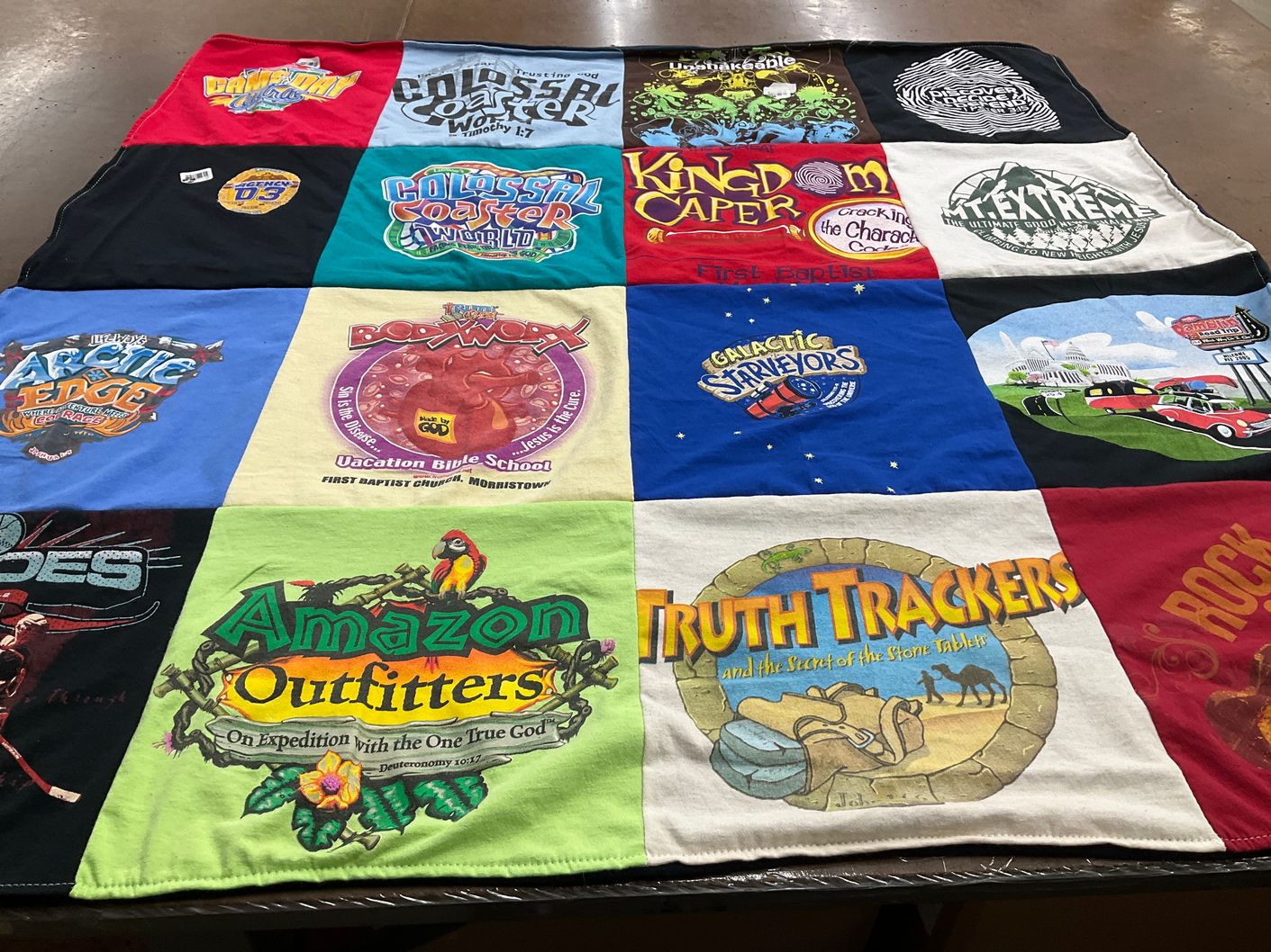 T-shirt quilt from first baptist church by Angie from TN