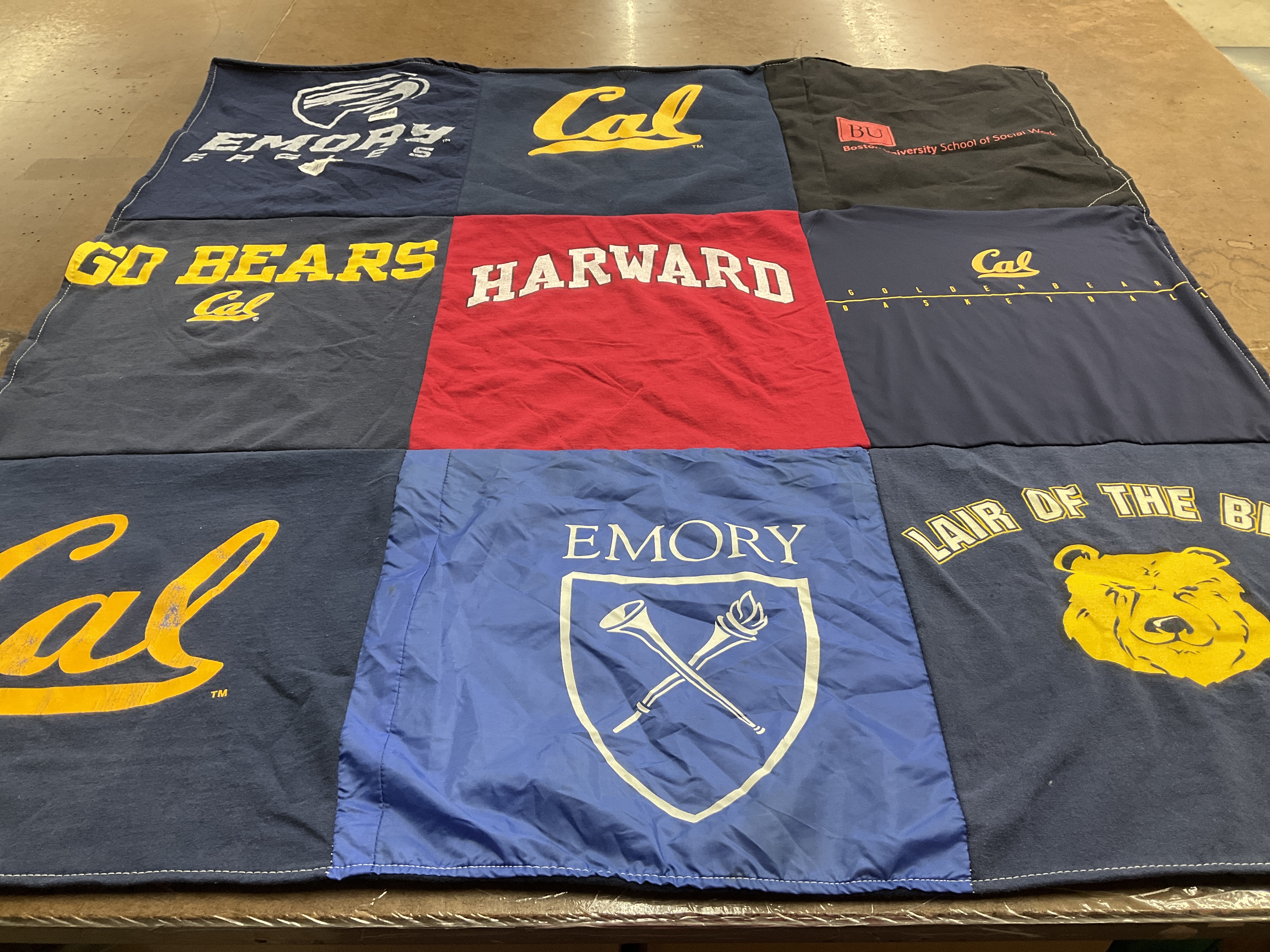 T-shirt quilt from harvard university, emory university by Randy from VT