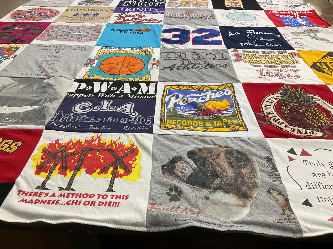 T-shirt quilt featuring athletics by Patti from GA