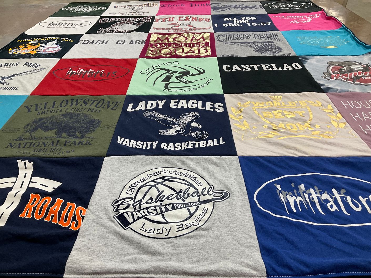 T-shirt quilt featuring lady eagles varsity basketball by Lauren from FL