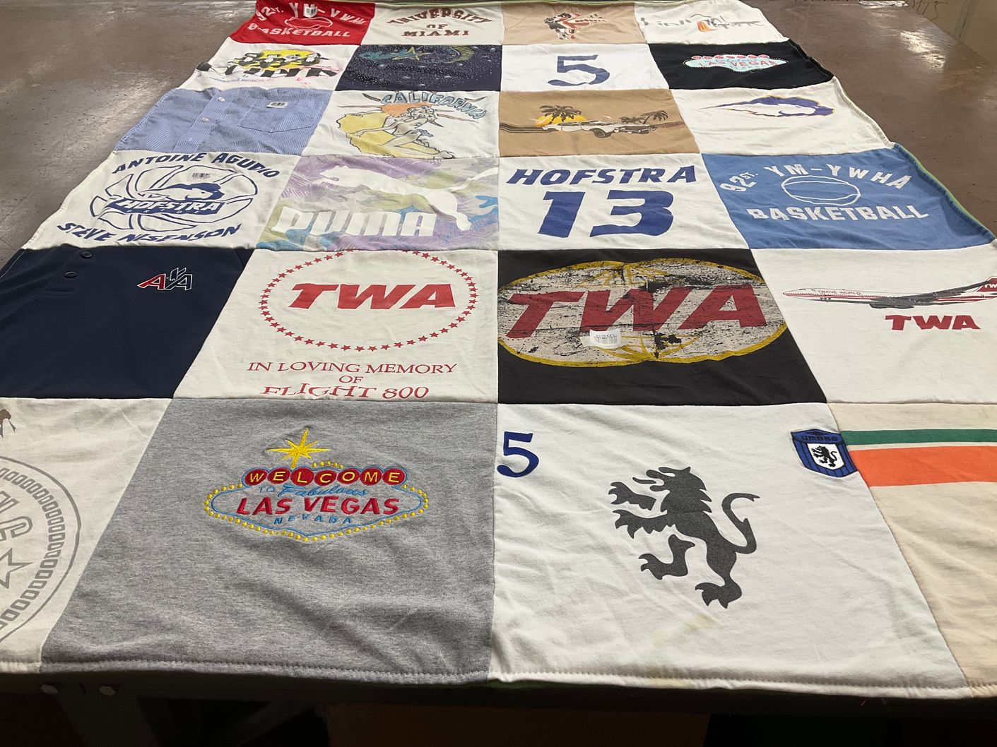 T-shirt quilt from hofstra university by Joan from CA