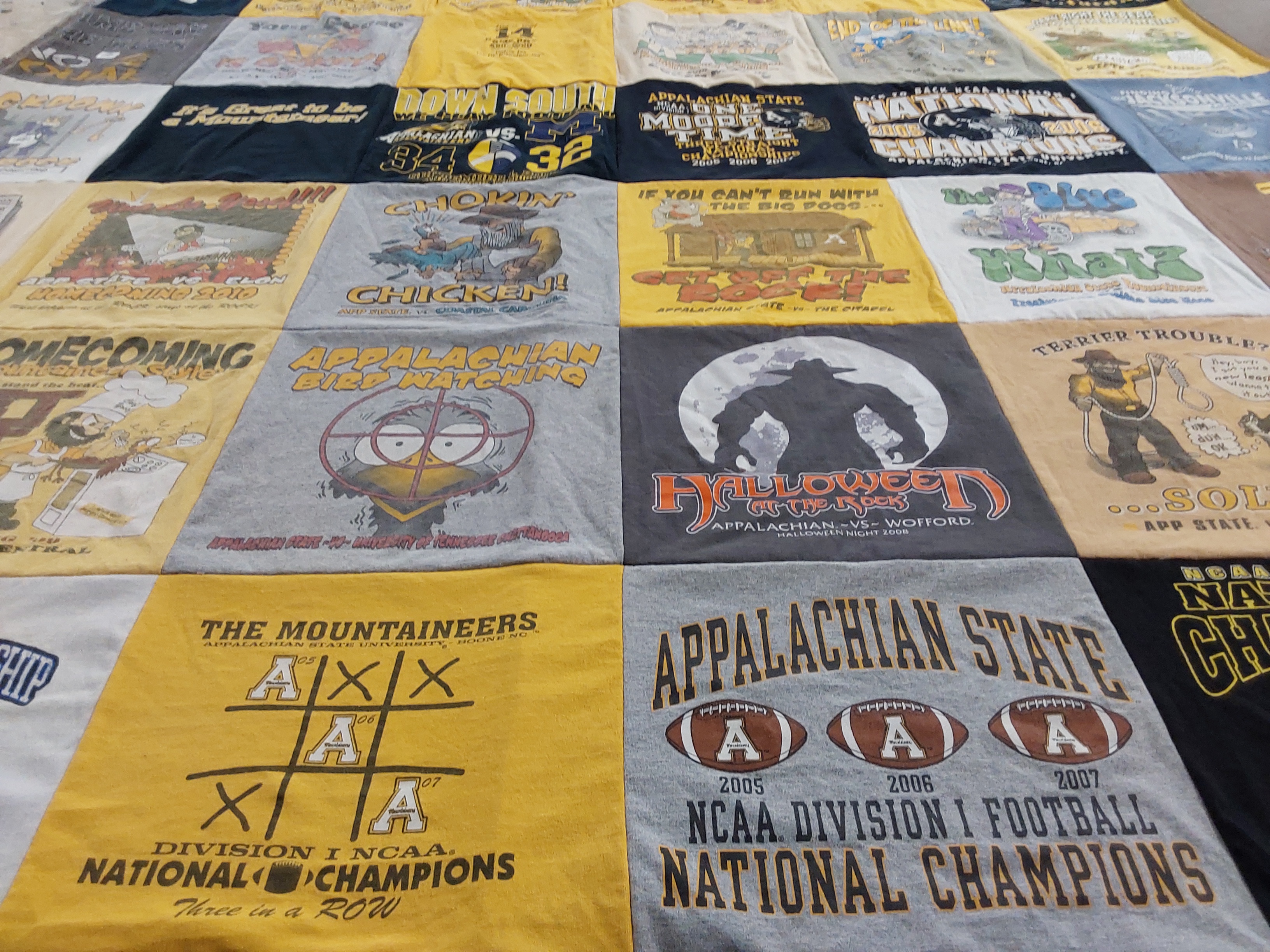 T-shirt quilt featuring appalachian state university football by Jack from NC