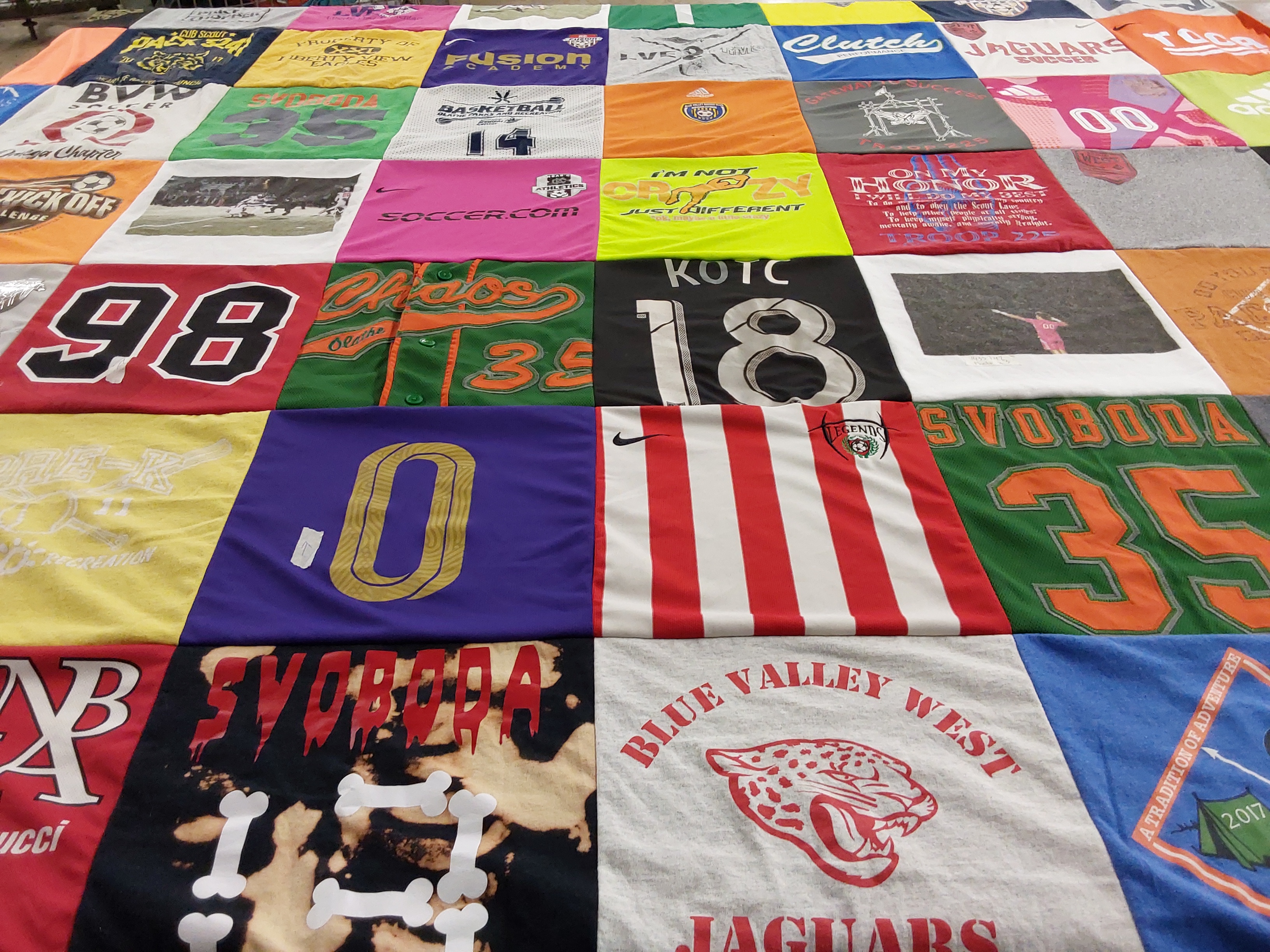 T-shirt quilt featuring jaguars by Kendra from KS