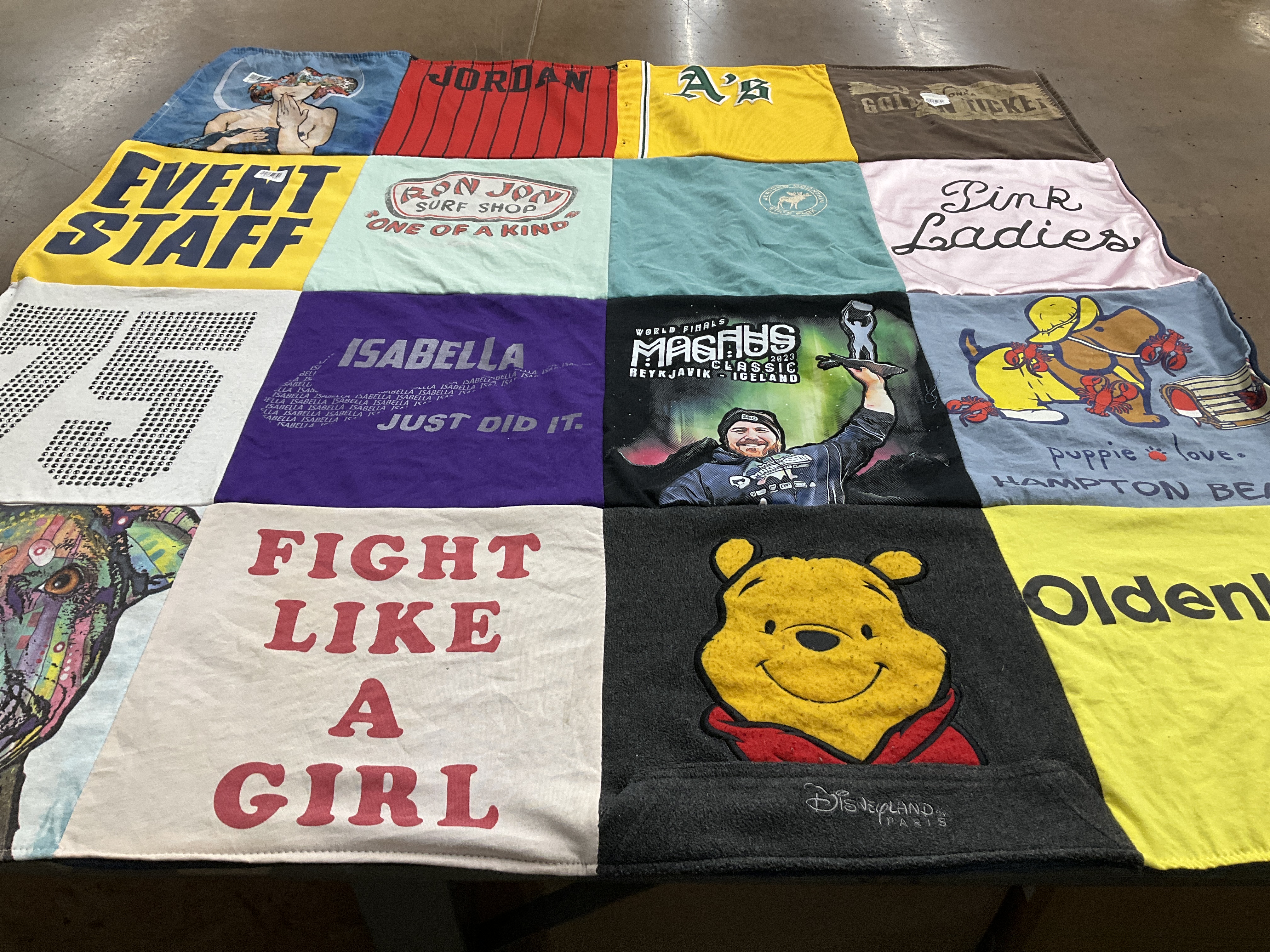 T-shirt quilt with surfing, events themes by nicole from NH