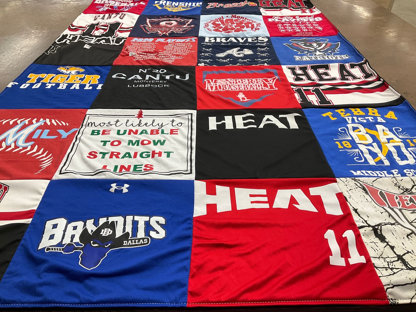 T-shirt quilt featuring braves, dallas bandits by April from TX