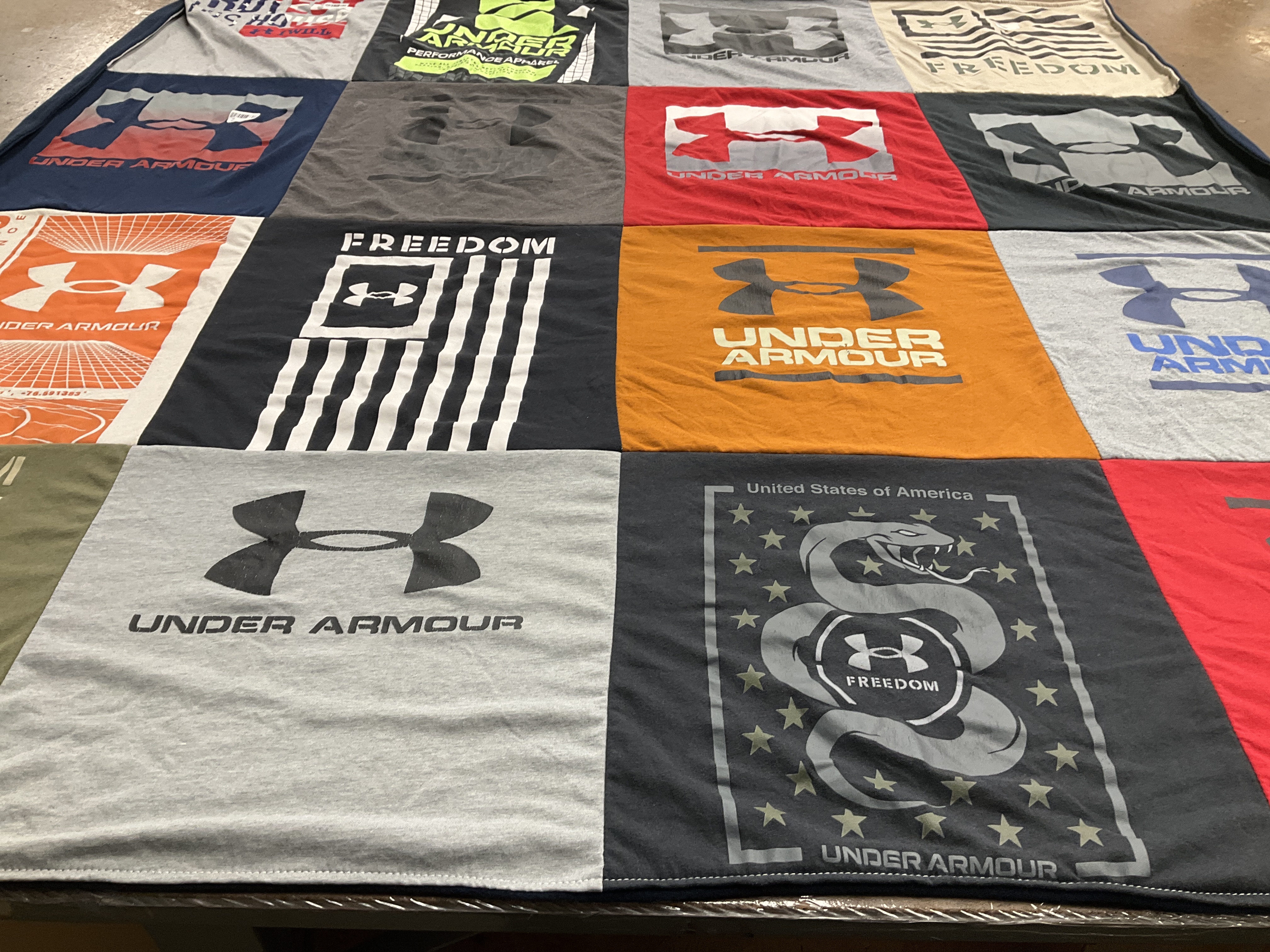 T-shirt quilt with sports, fitness themes by Christian from FL