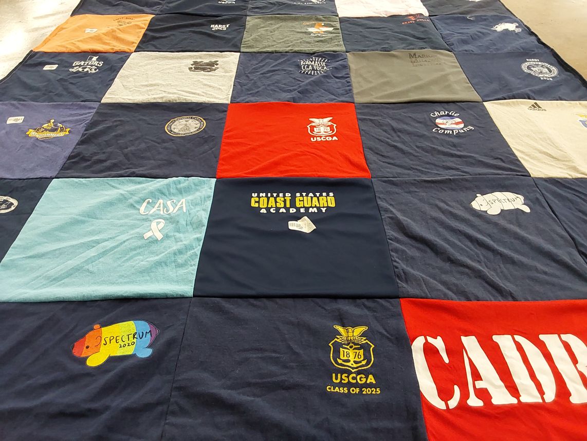 T-shirt quilt from united states coast guard academy, uscga by Jodi from MI
