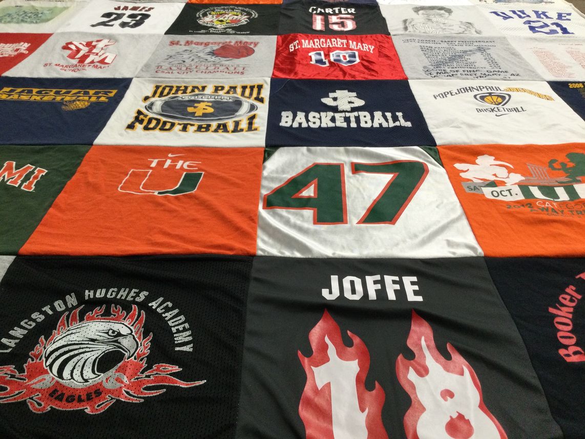 T-shirt quilt featuring duke university, john paul football by Scott from LA