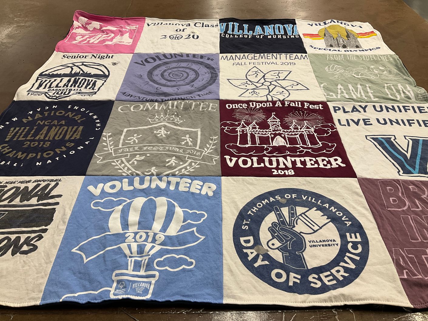 T-shirt quilt featuring villanova wildcats by Mia from MA