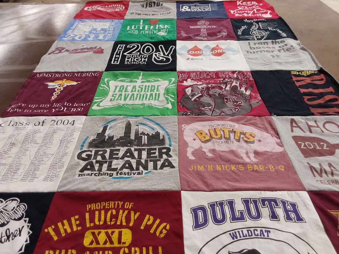 T-shirt quilt featuring duluth wildcats by Jennifer from GA