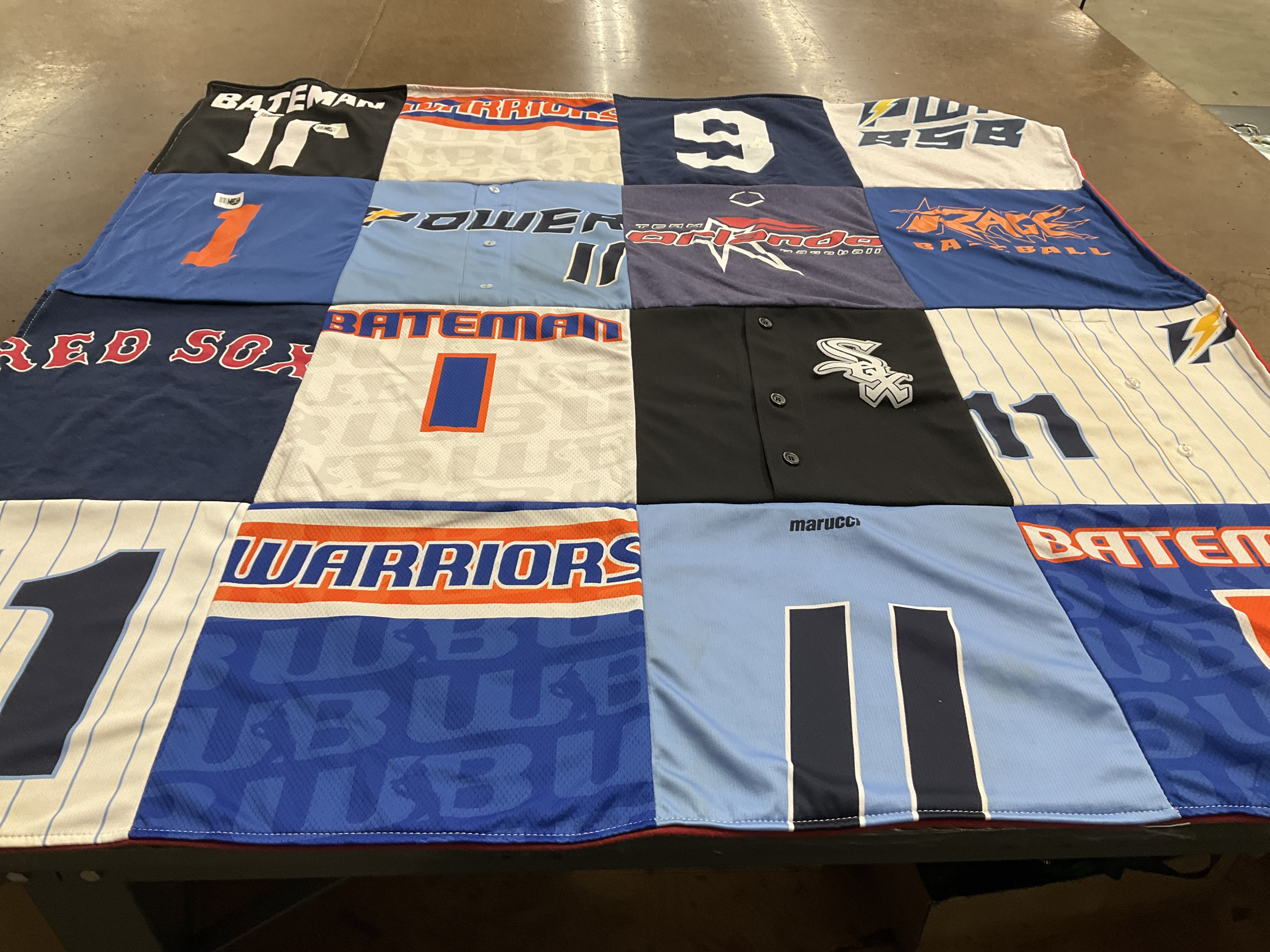 T-shirt quilt with baseball themes by Bruce from FL