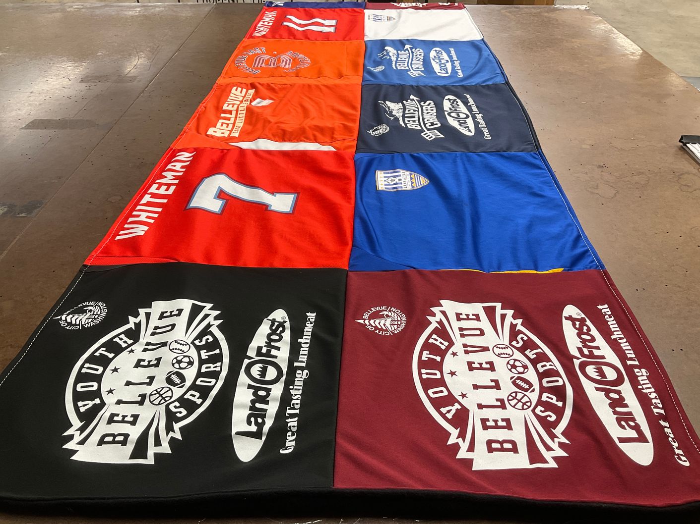 T-shirt quilt with sports, youth programs themes by Paul from WA