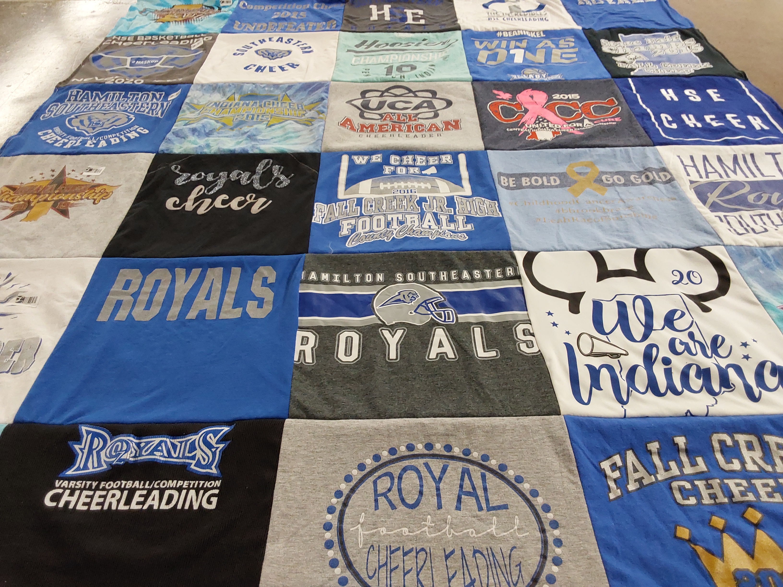 T-shirt quilt featuring hamilton southeastern royals by Kam from IN