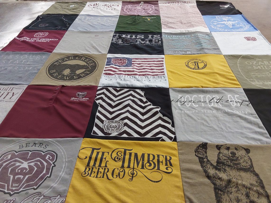 T-shirt quilt featuring missouri state bears by Lisa from CA