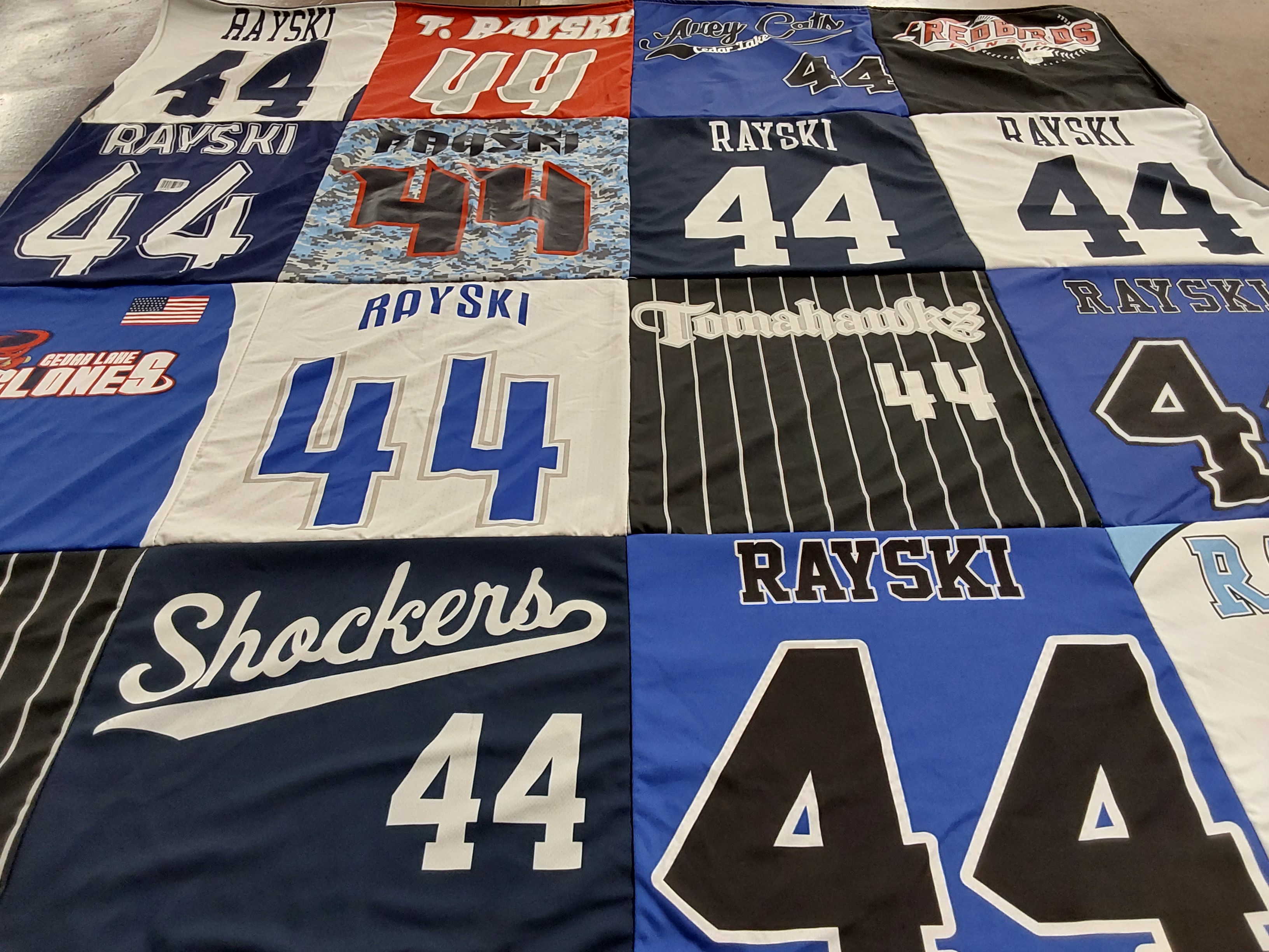 T-shirt quilt featuring shockers by Dani from IN