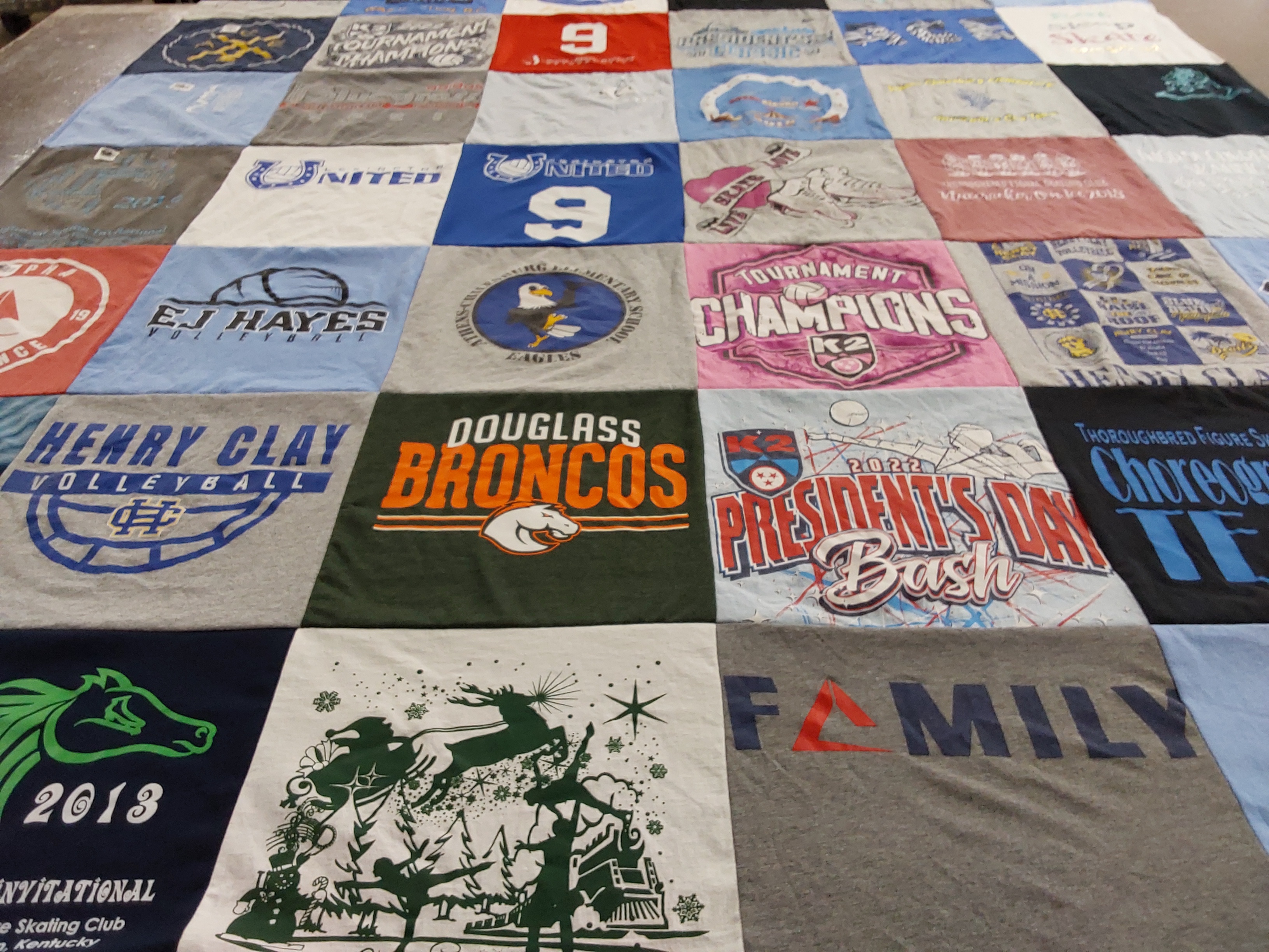 T-shirt quilt featuring henry clay high school volleyball, douglass high school by Angela from KY