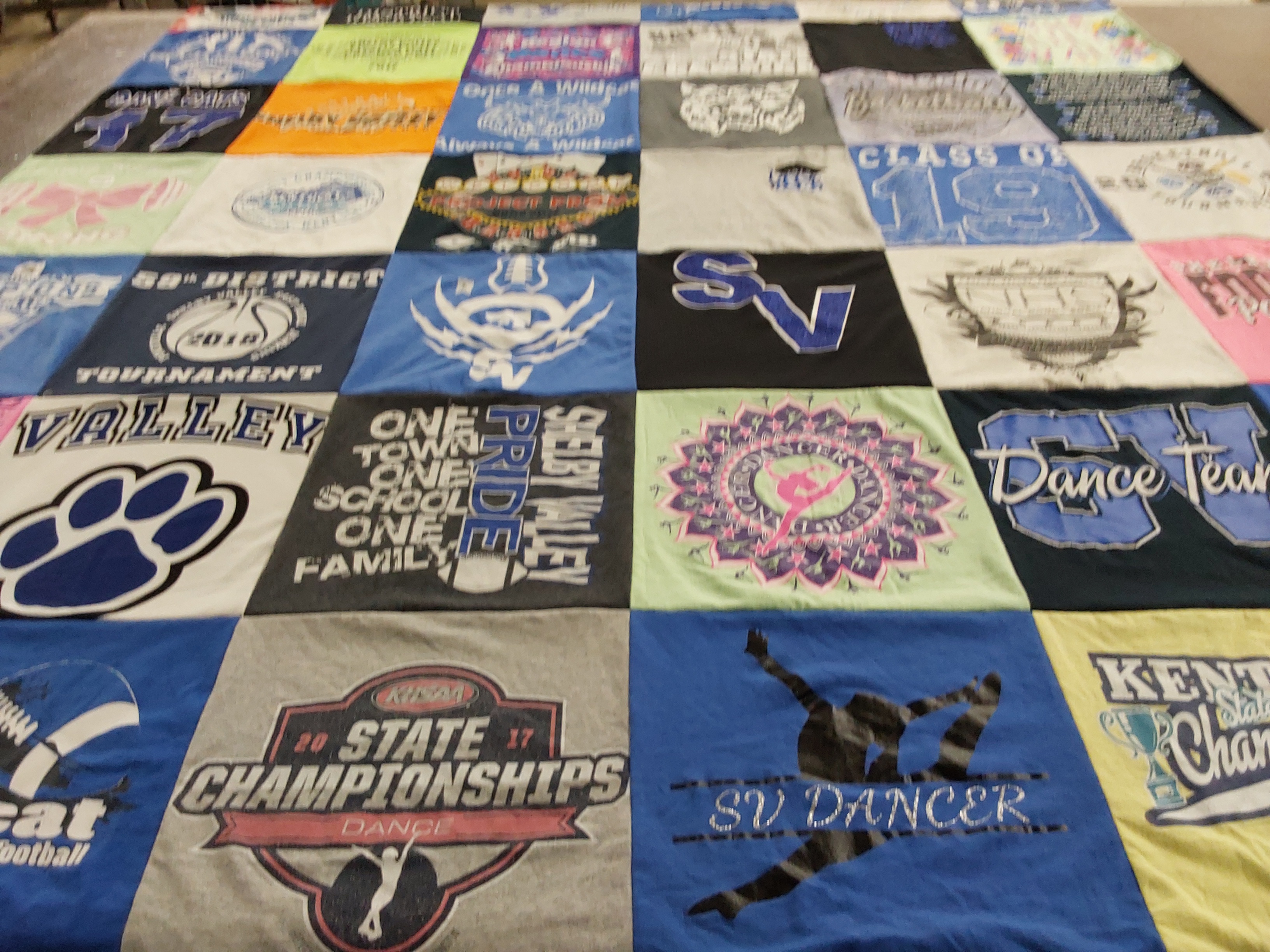 T-shirt quilt featuring shelby valley high school football by Josie from KY
