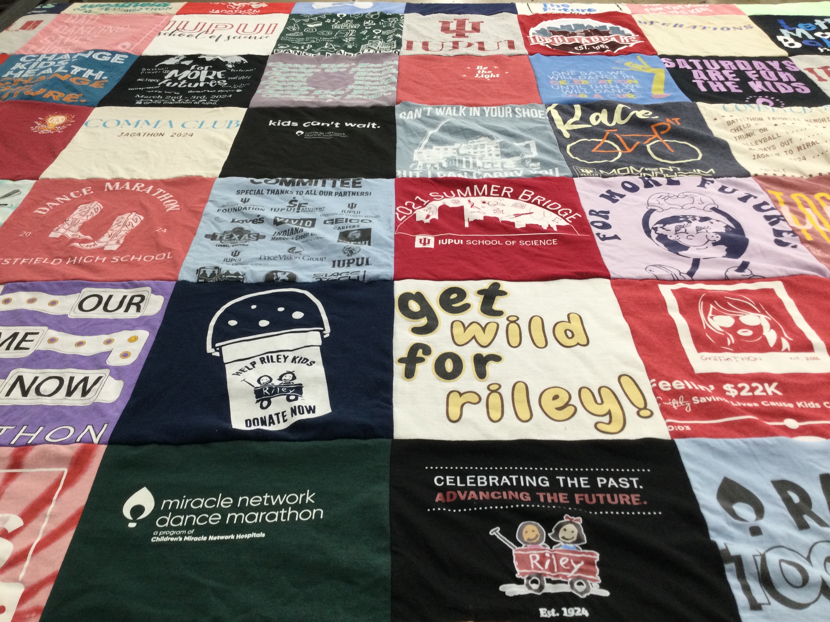 T-shirt quilt from iupui, westfield high school by Katharine from MO