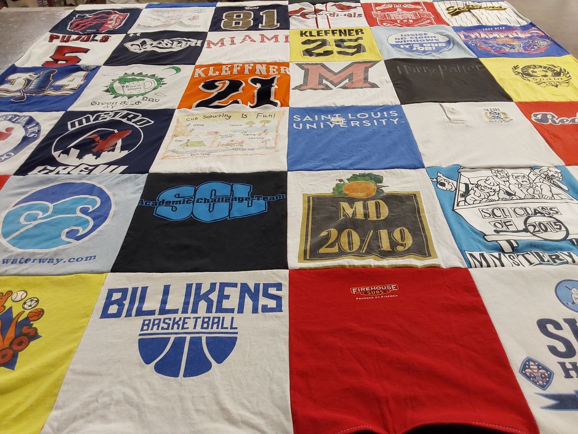 T-shirt quilt featuring billikens basketball by Sandy from MO