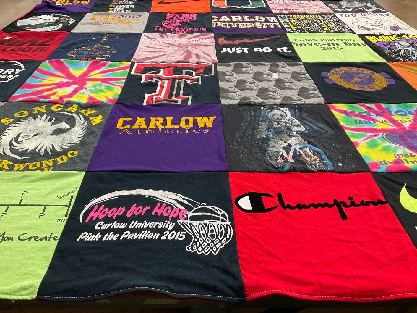 T-shirt quilt featuring carlow university athletics by Angelina from PA