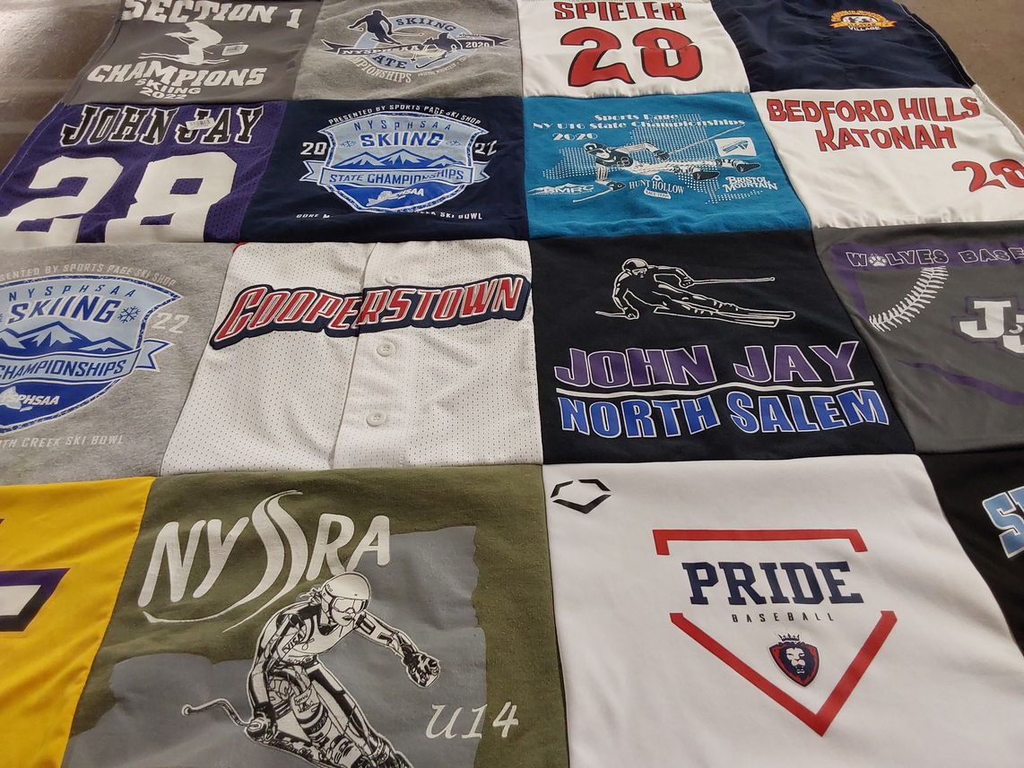 T-shirt quilt from john jay north salem university by Deborah from NY