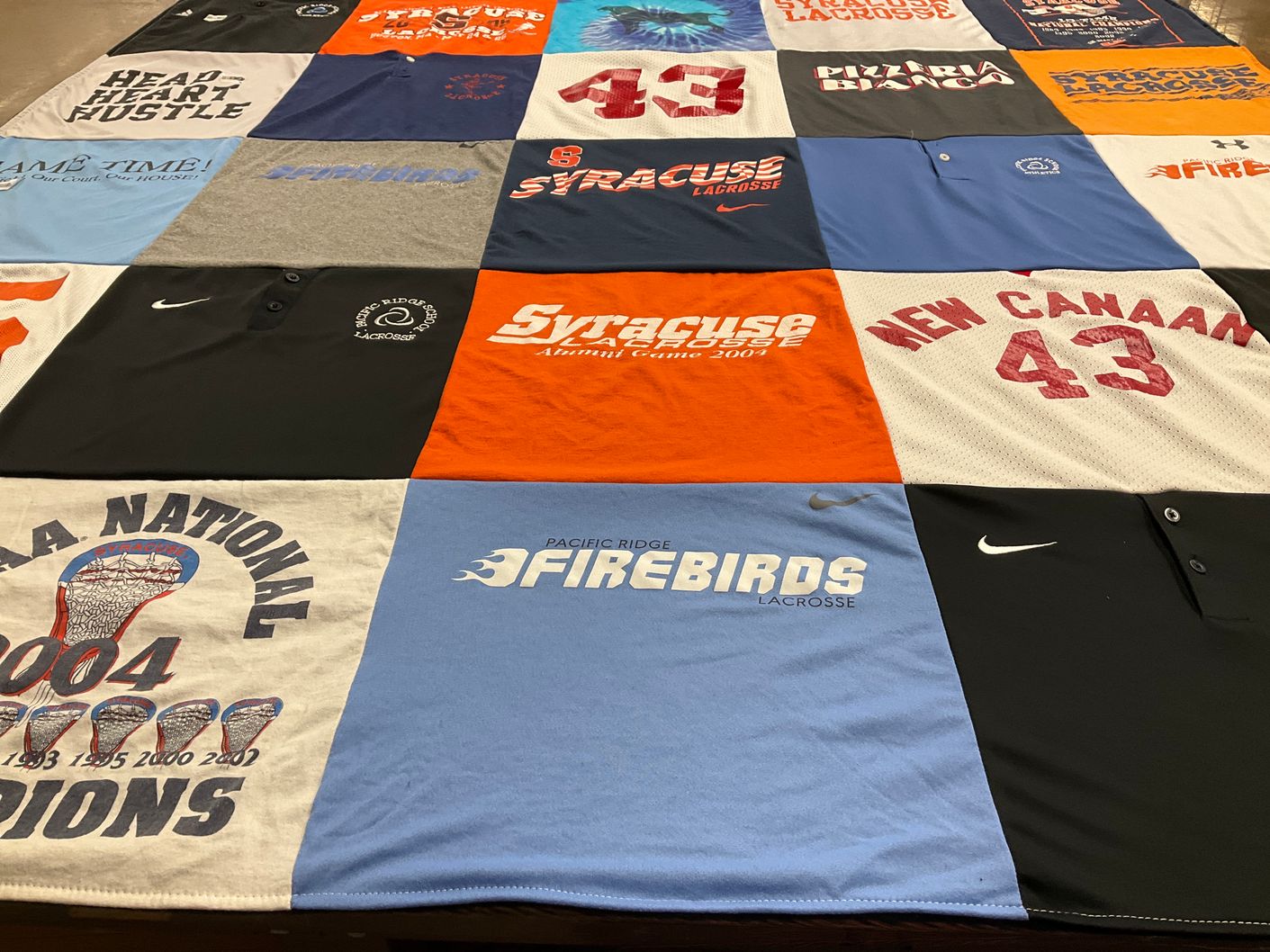 T-shirt quilt featuring pacific ridge firebirds lacrosse by Darren from CA