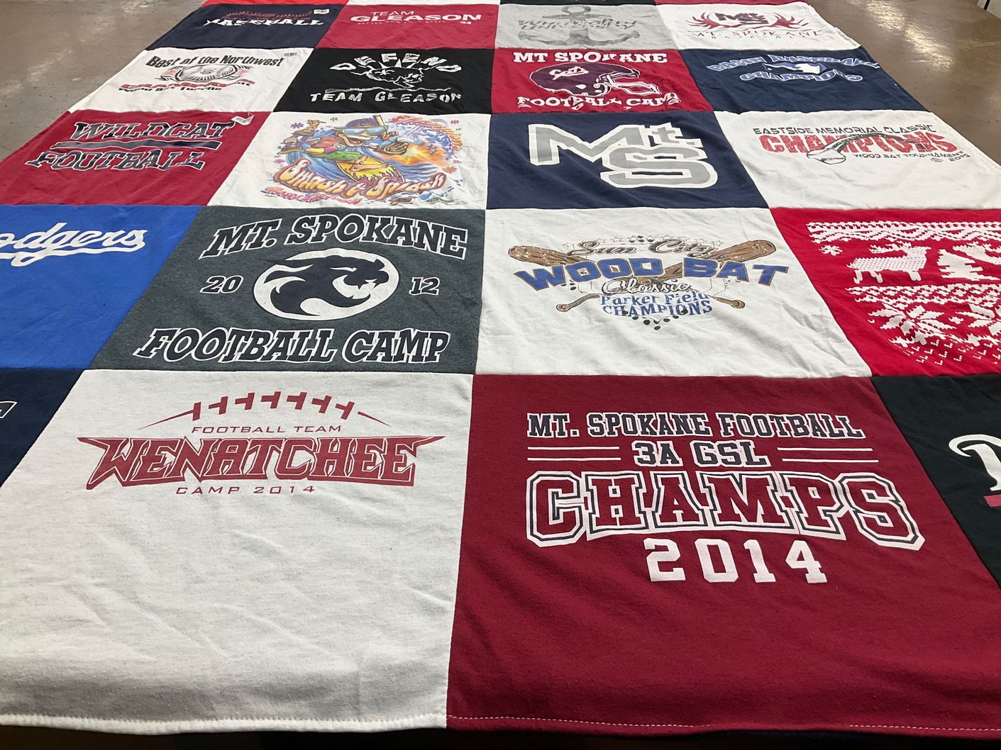 T-shirt quilt featuring mt spokane football team by Brigette from WA