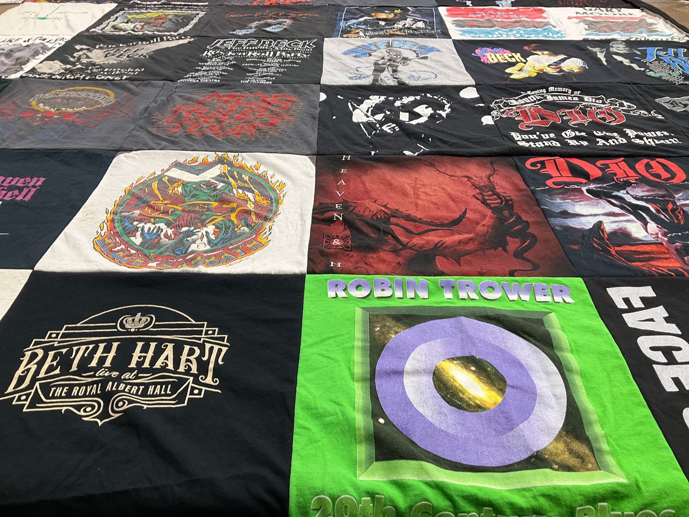 T-shirt quilt with music, live performances themes by Peter from NH