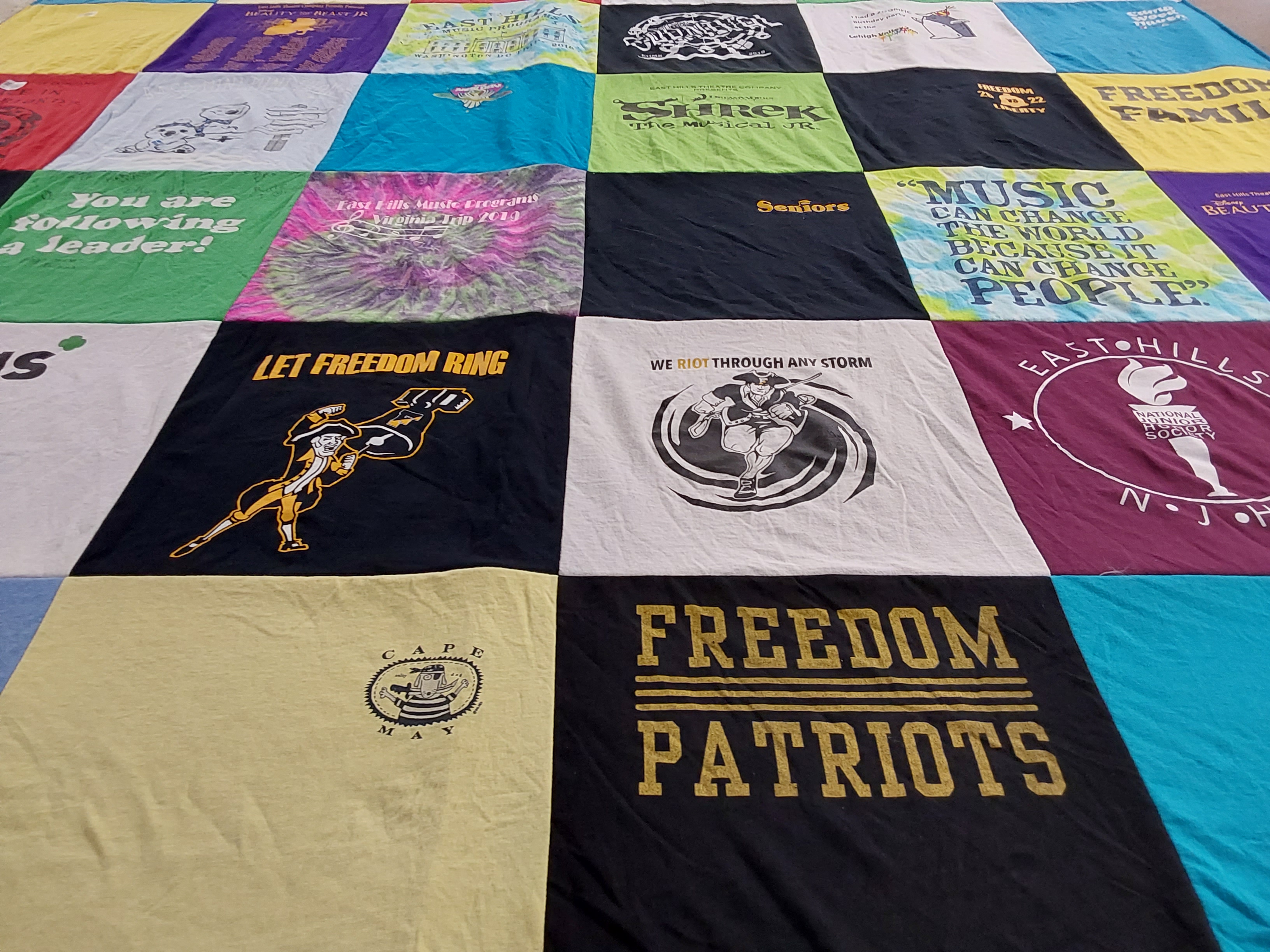 T-shirt quilt from east hills middle school by Lisa from PA