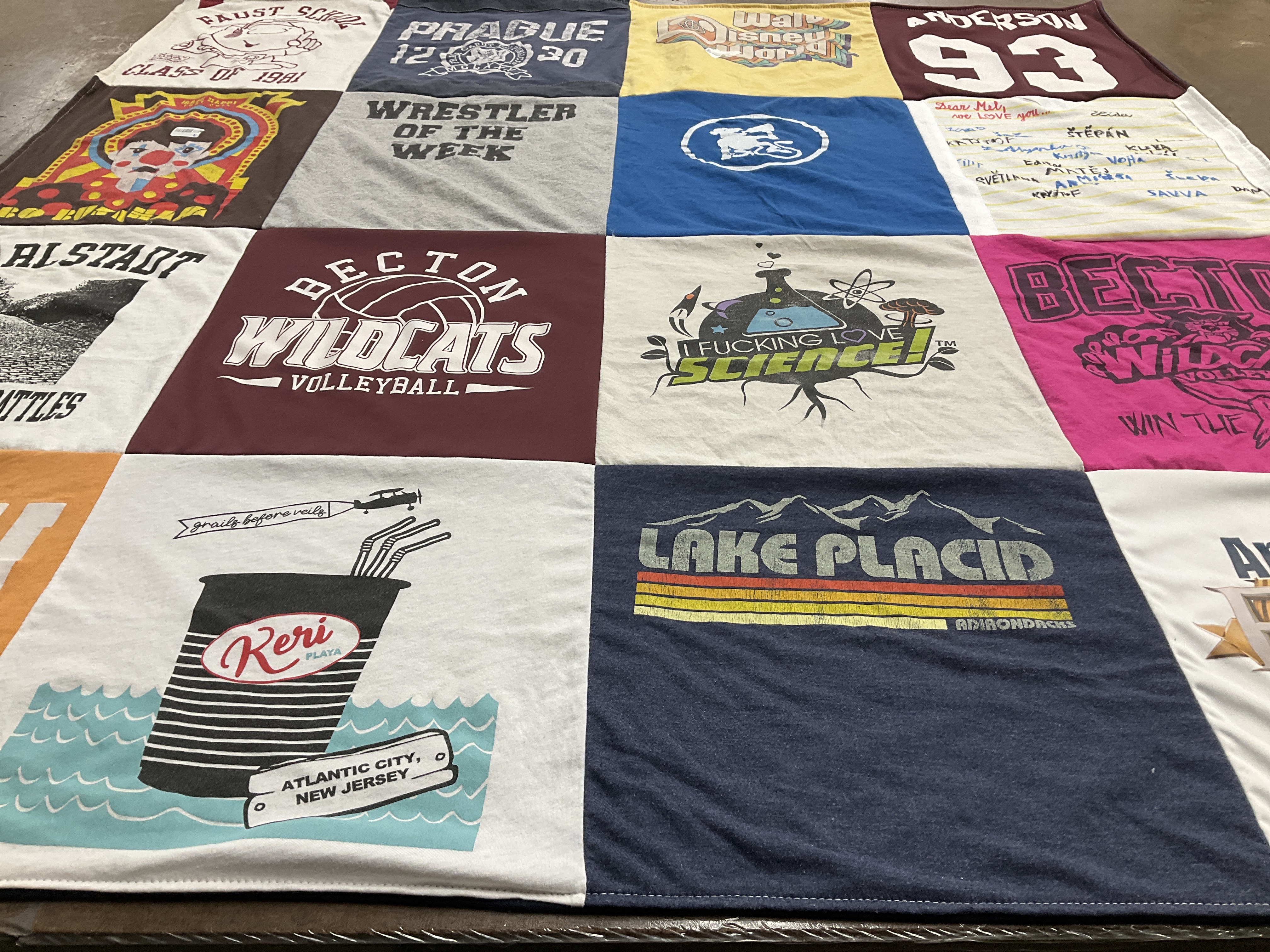 T-shirt quilt featuring becton wildcats volleyball by Melanie from NY
