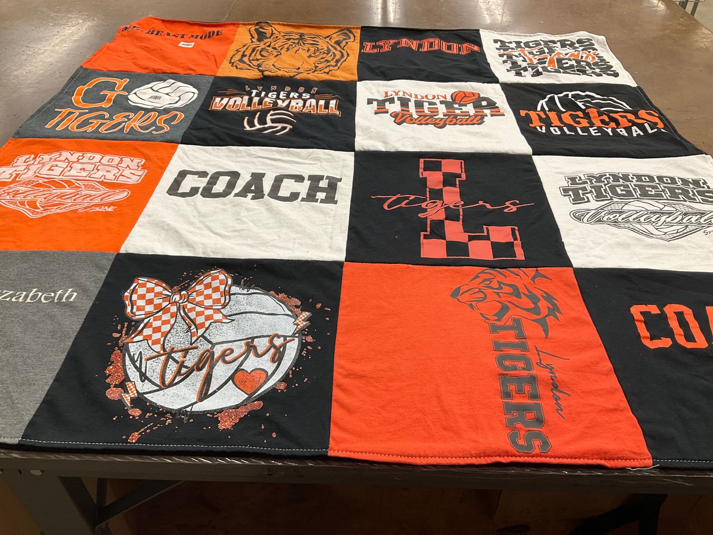 T-shirt quilt featuring lyndon tigers by Heidi from KS