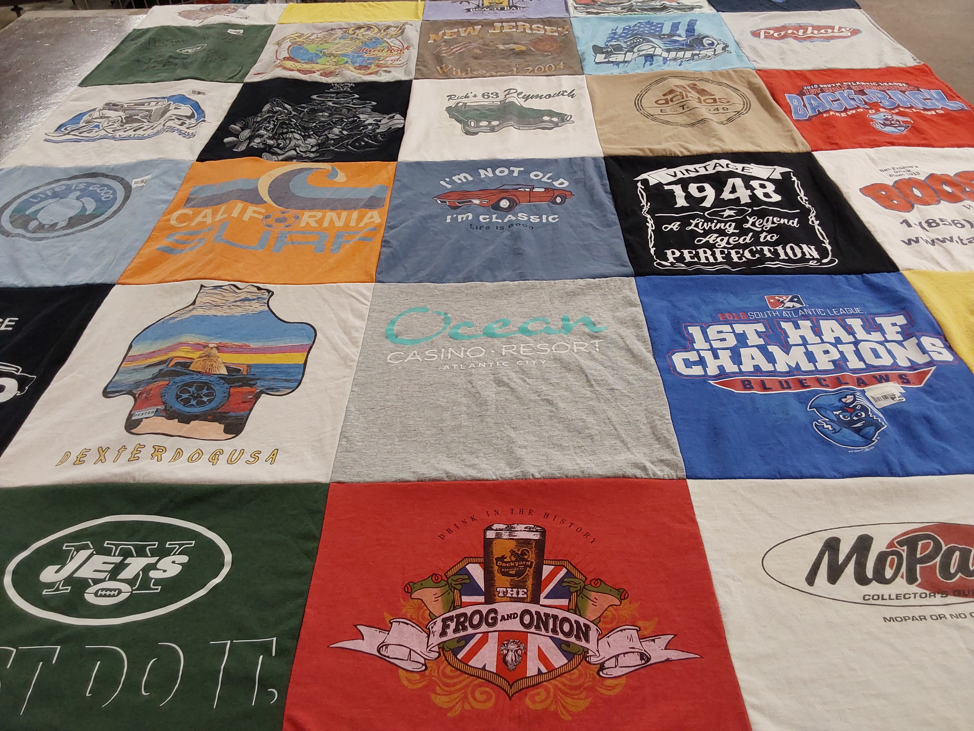 T-shirt quilt featuring blueclaws, jets by Judith from NJ