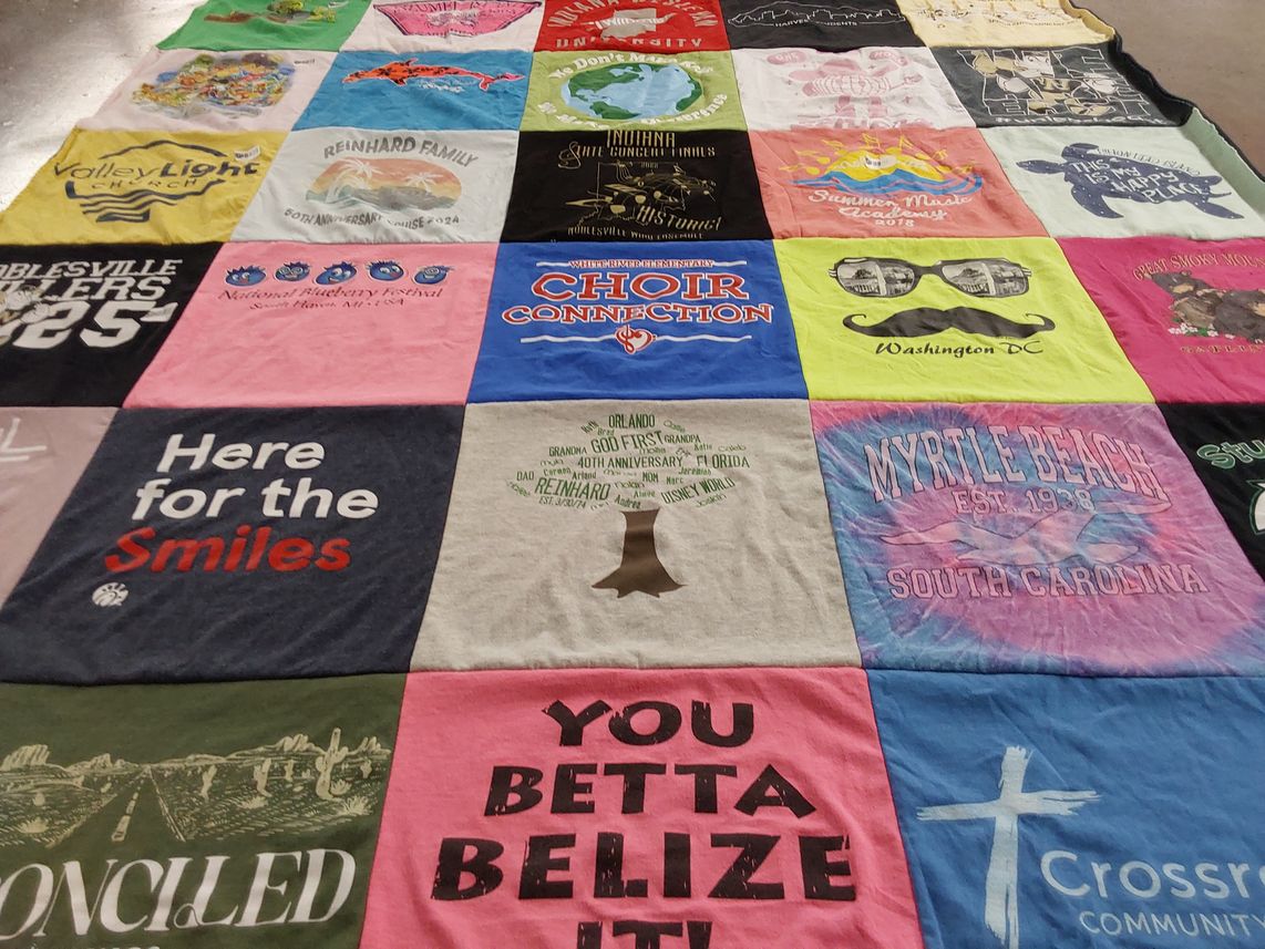 T-shirt quilt featuring noblesville rollers by Callie from IN