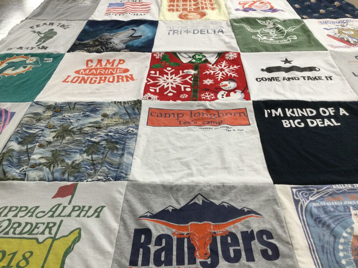T-shirt quilt featuring longhorns by holly from TX