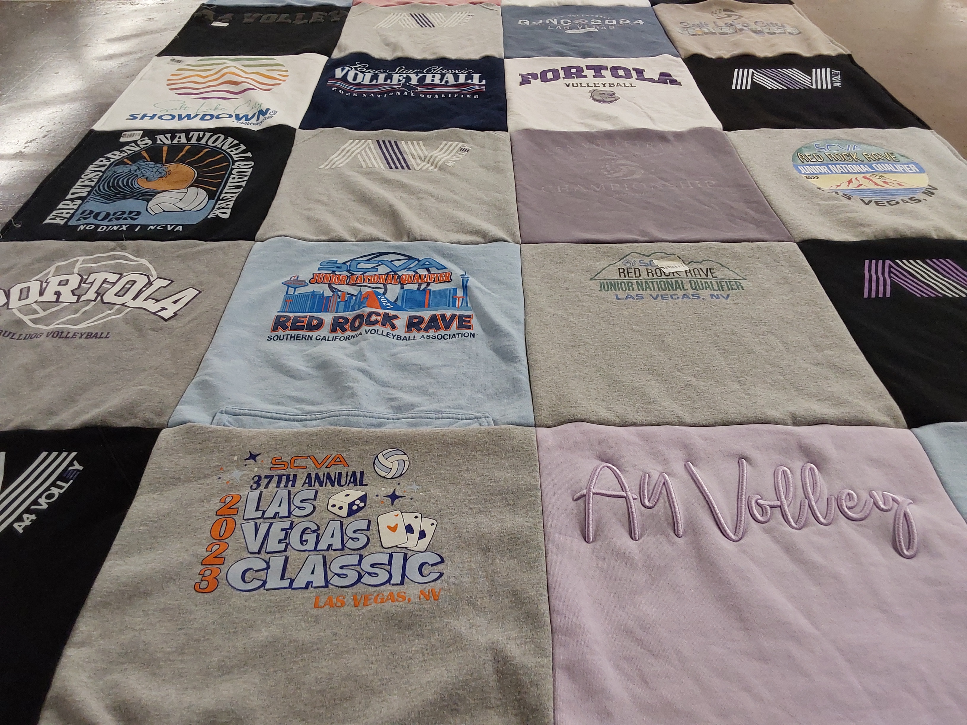 T-shirt quilt from portola college by Rosana from CA