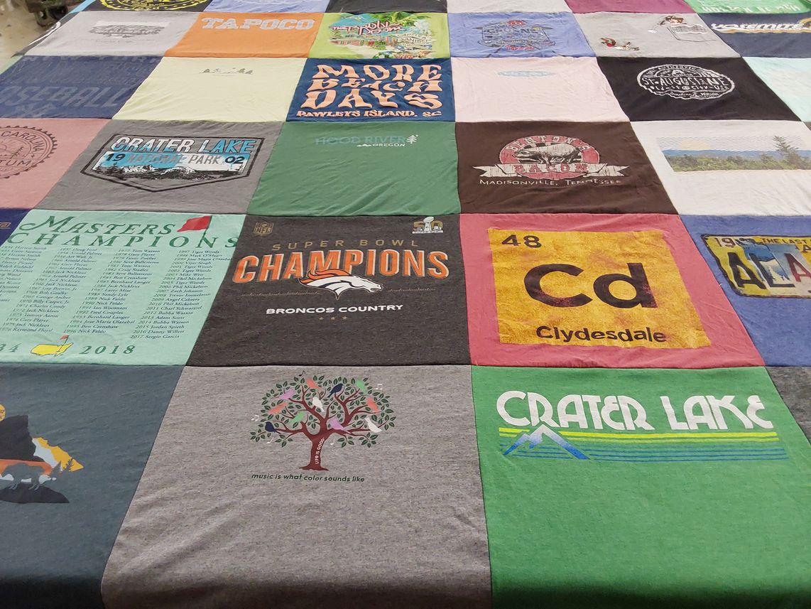 T-shirt quilt featuring broncos by Julie from TN
