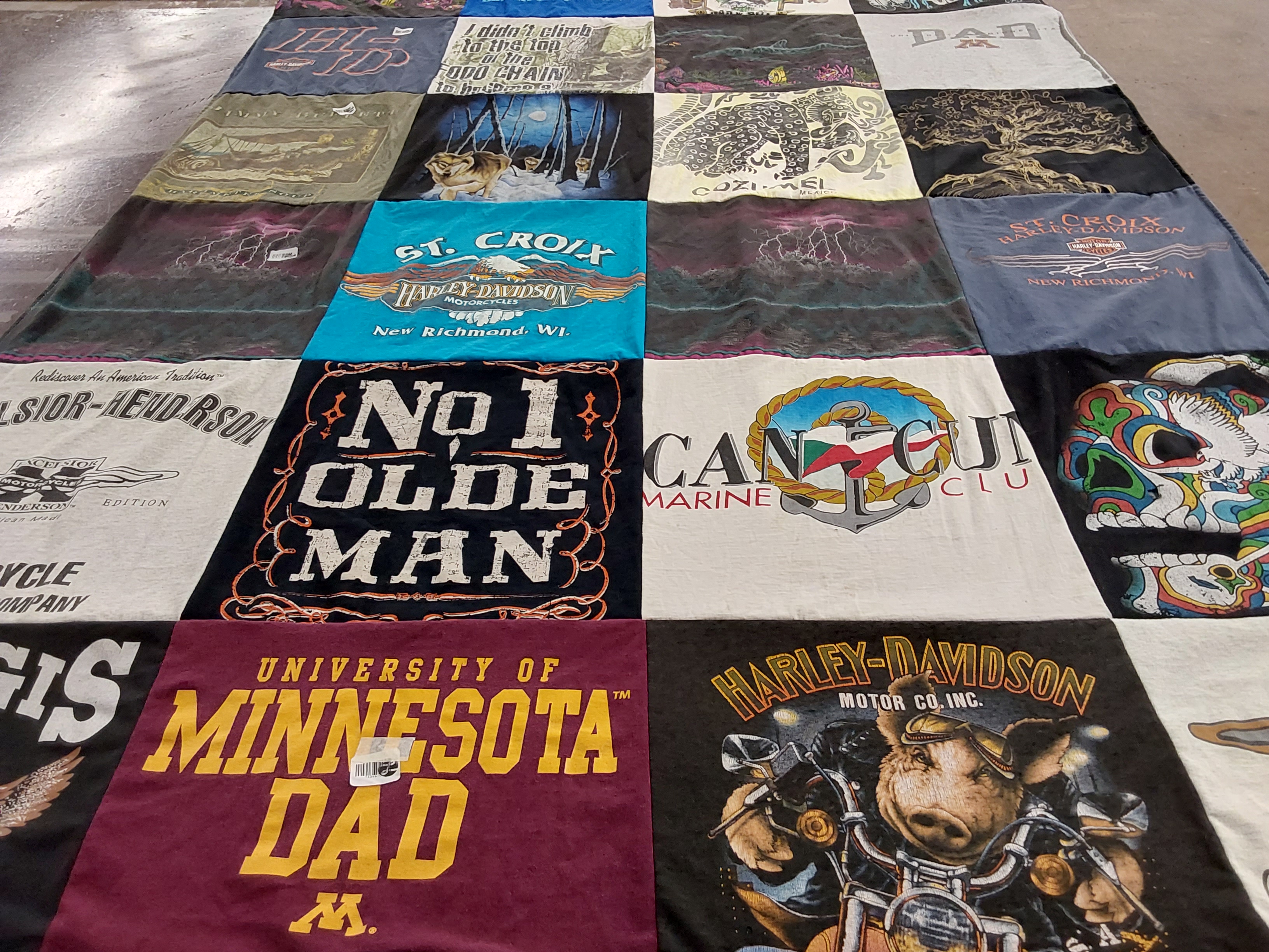 T-shirt quilt from university of minnesota by Rebecca from MN
