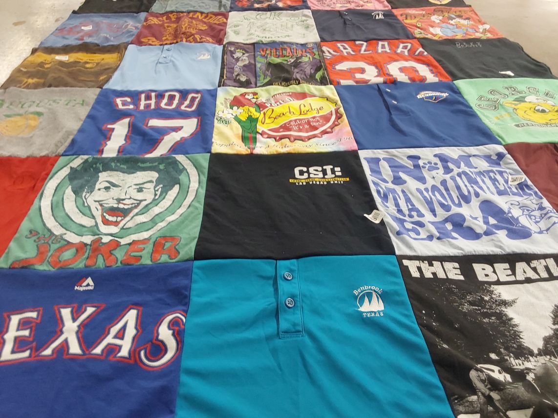 T-shirt quilt featuring texas rangers by Stephanie from TX