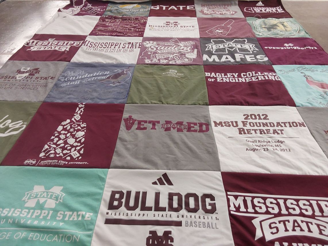 T-shirt quilt from mississippi state university by Lisa from MS