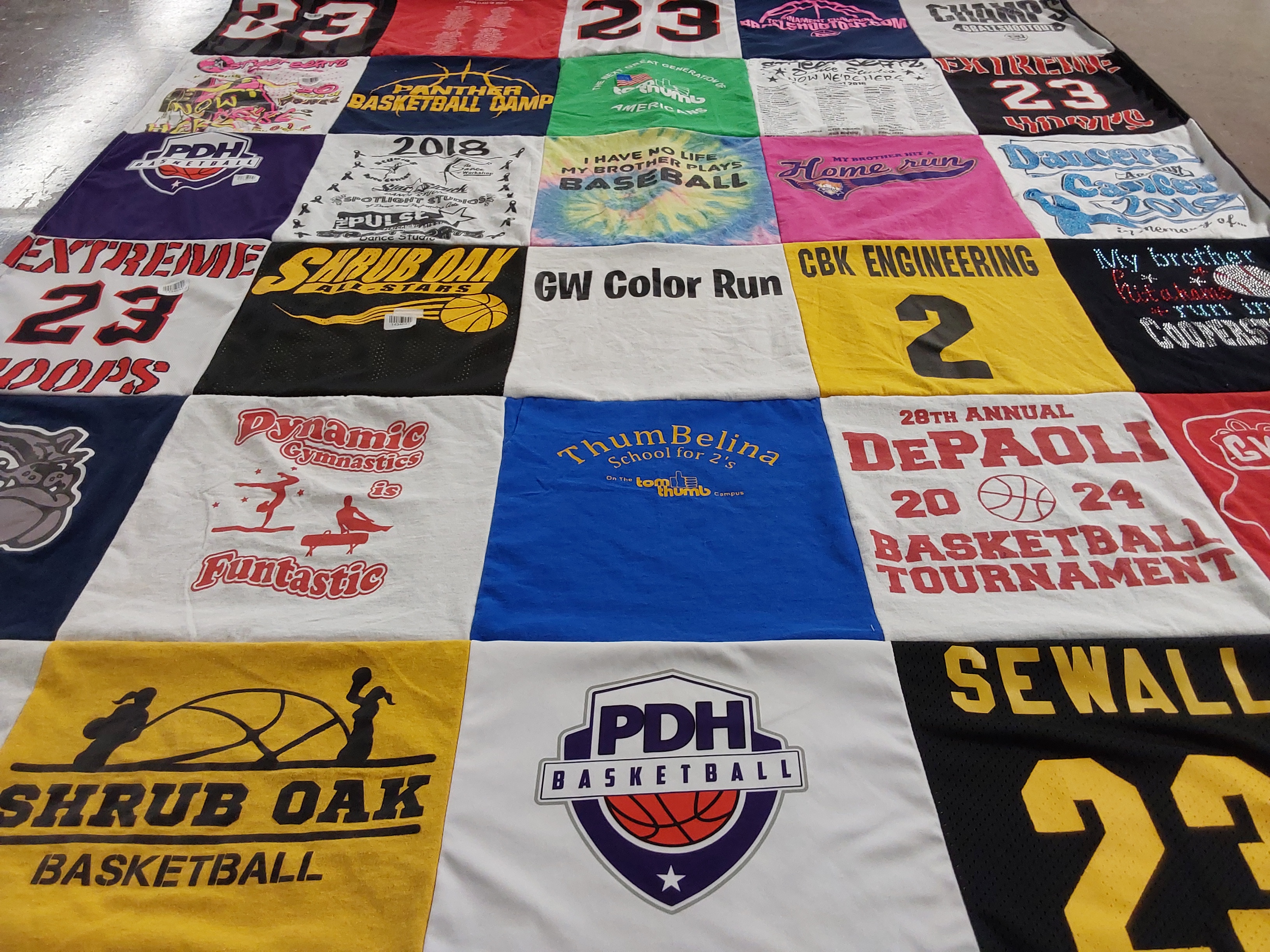 T-shirt quilt featuring pdhs basketball, shrub oak basketball by Andrea from NY