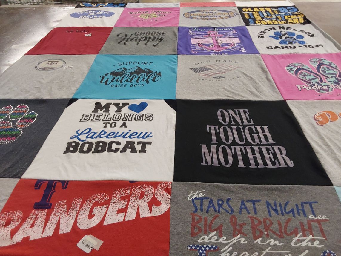 T-shirt quilt featuring texas rangers by Amy from TX